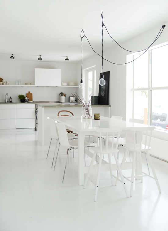 delikatissen Nuevo estilo nórdico minimalista muebles de ikea muebles de diseño Minimalismo en blanco distribución diáfana decoración noruega nórdica decoración en blanco decoración de comedores y salones minimalistas cocinas blancas modernas 