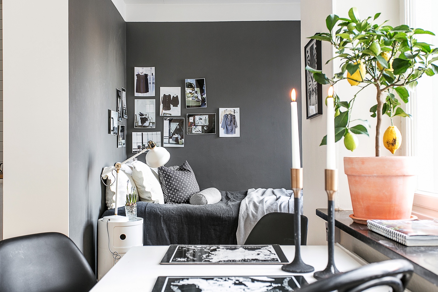 delikatissen Un hogar en 34 m² planta abierta interiores espacios pequeños estudio diáfano diseño pisos pequeños decoración pisos suecos decoración minipisos decoración en gris blog decoración nórdica 