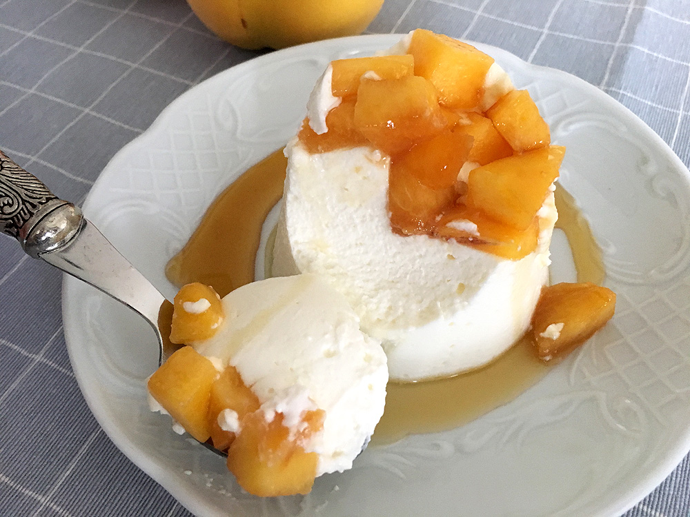 postres recetas delikatissen postres rápidos postres individuales postres fáciles postres en vasito postres de yogur postres con fruta melocotón de Calanda Flan de yogur 