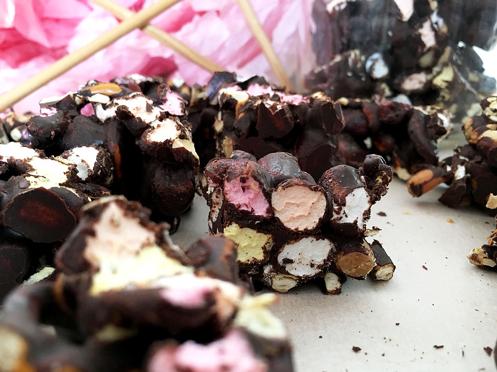 rocky road recetas delikatissen postres rápidos postres navidad postres fáciles feliz año nuevo chocolate rocas 