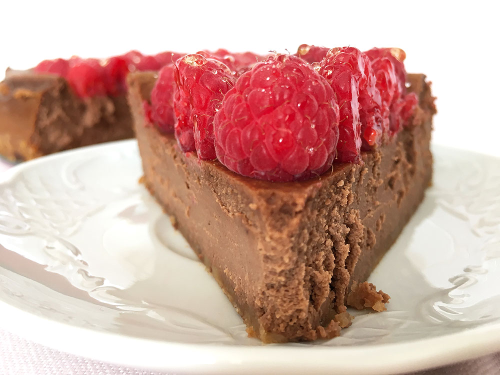 tartas fáciles tartas con frutas tartas con frambuesas tartas americanas tarta de queso con chocolate tarta de queso recetas delikatissen postres delikatissen Cheesecake de chocolate cheesecake 