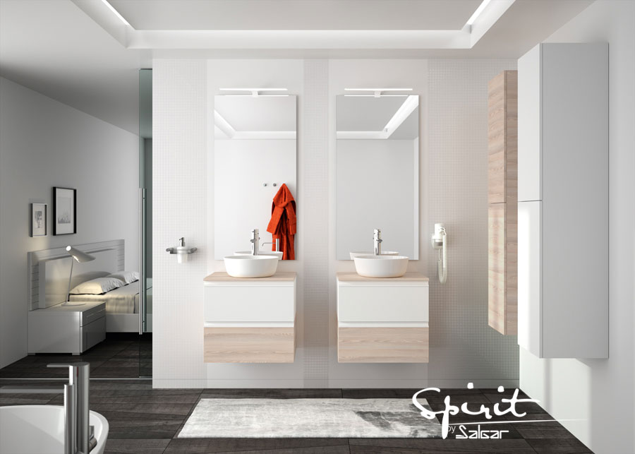 salgar serie spirit Salgar muebles y accesorios de baño muebles para baño mamparas lavabos de posar espejos antivaho decoración nórdica decoración moderna decoración de baños 