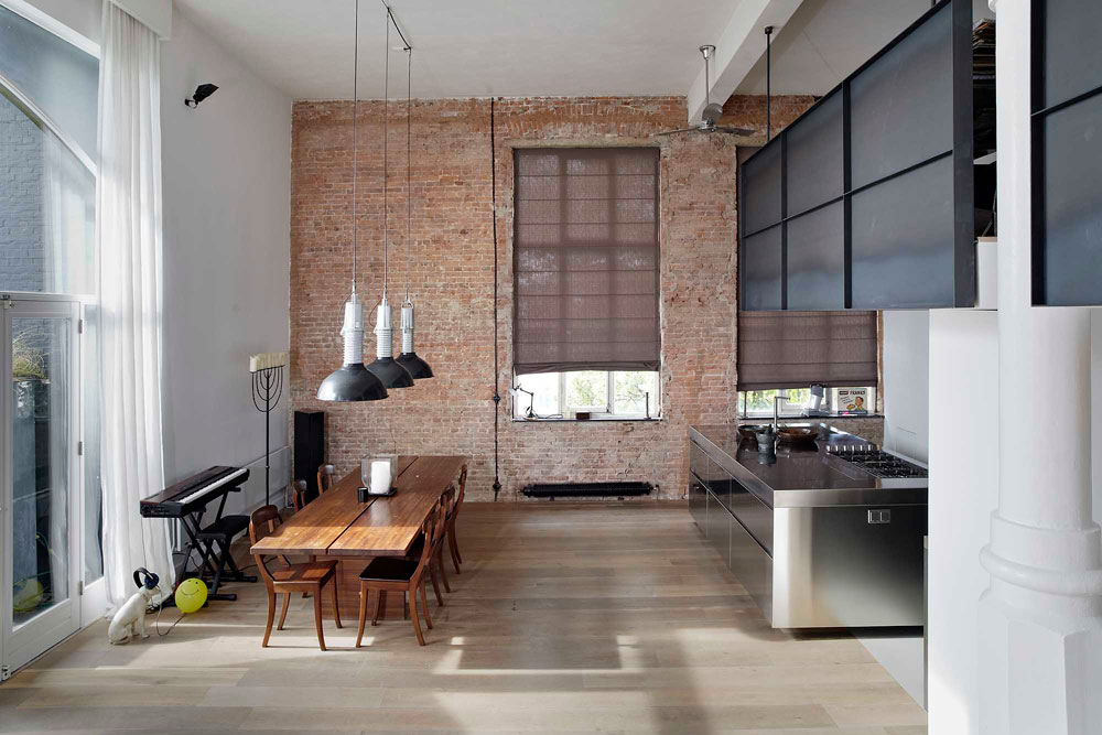 techos altos moderno loft estilo industrial distribución diáfana distribución abierta decoración moderna decoración loft cocina industrial cocina acero inoxidable 