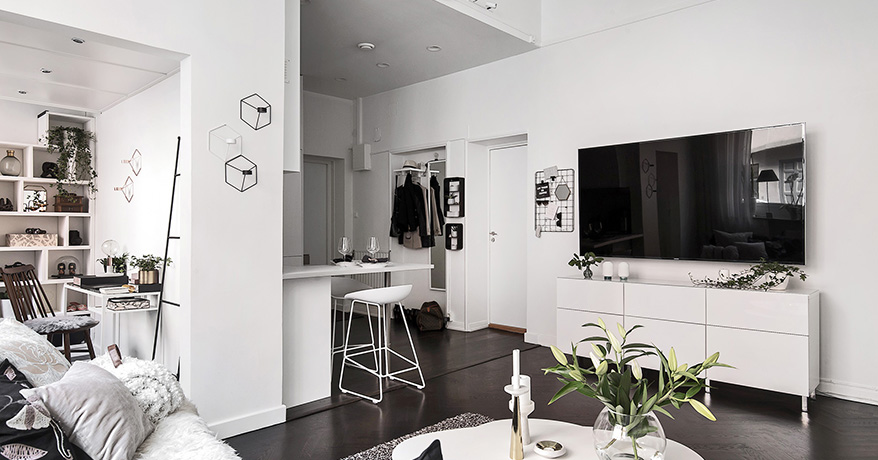 pisos pequeños minipiso Dormitorio elevado diseño interiores decoración pisos pequeños decoración estudios cocina moderna cocina abierta aprovechar espacio estudios 