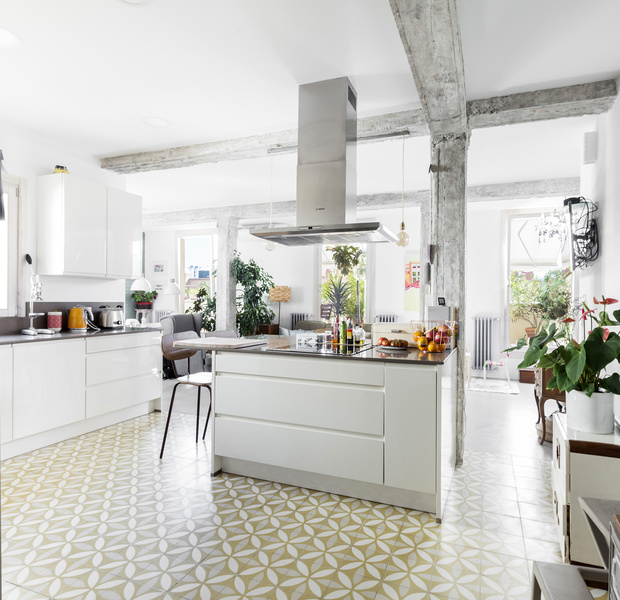suelo hidráulico reforma madrid estilo nórdico estilo escandinavo madrid distribución abierta decoración interiores baldosa hidraulica 