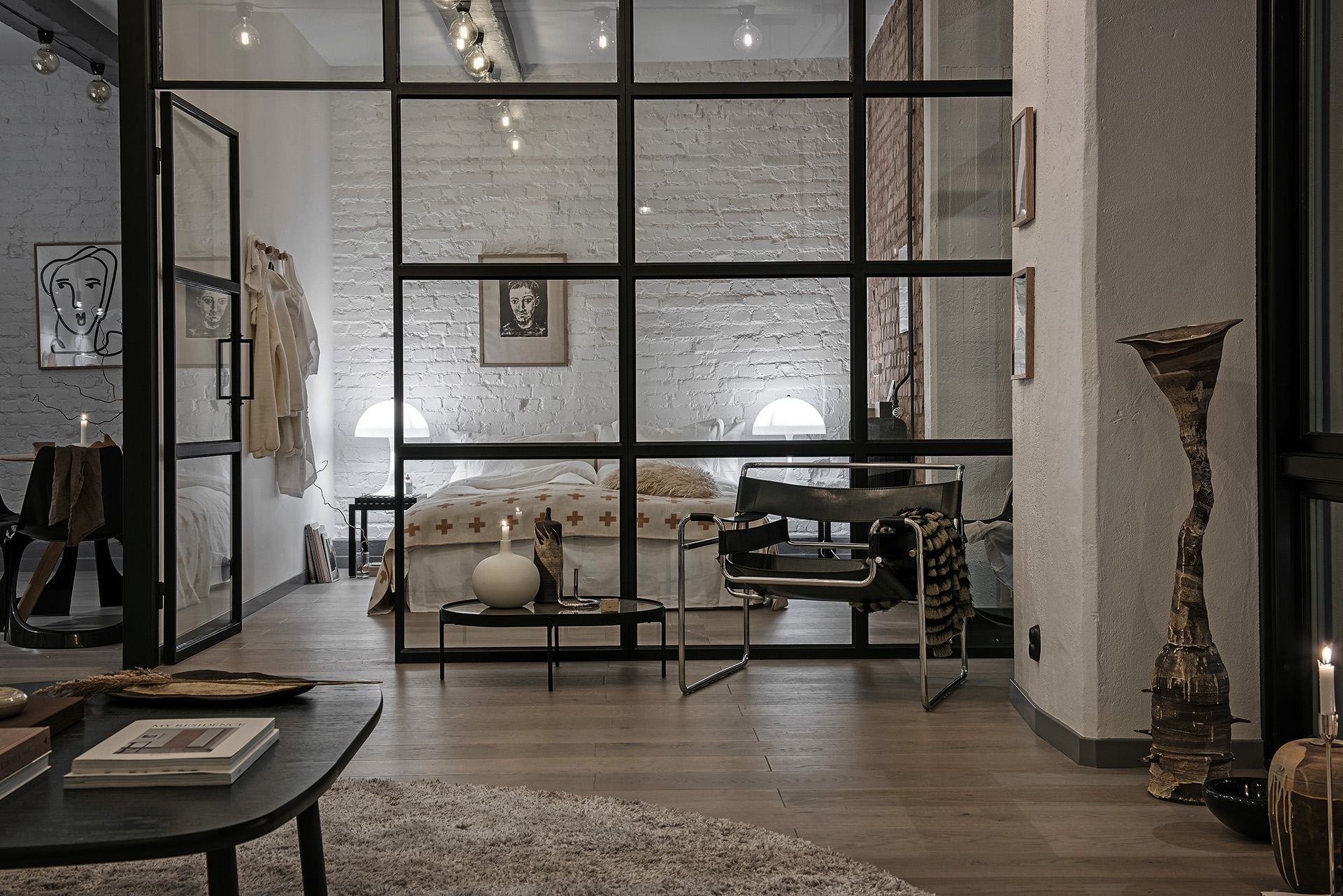 pia wallen manta cross blanket local bajo sueco estilo nórdico estilo masculino estilo industrial decoración nordica oscura decoración interiores 