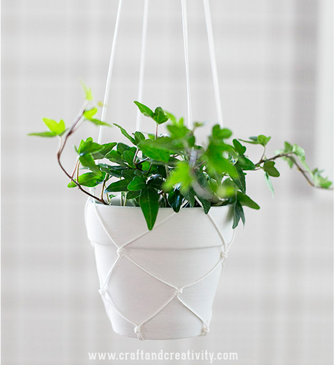 macetero macramé macetero fácil cuerda macetero colgante DIY macramé DIY macetero diy hogar diy decor 