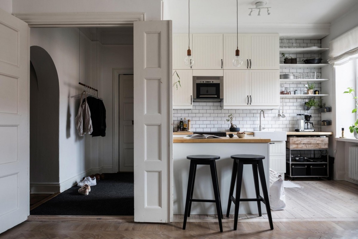 delikatissen pisos pequeños pisos diáfanos cocinas abiertas cocina nórdica cocina moderna cocina escandinava cocina blanca 