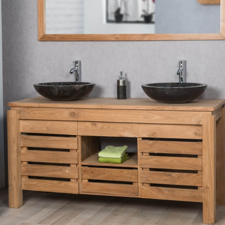 Muebles de baño madera con lavabo - Wanda Collection