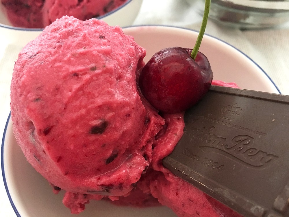 recetas delikatissen helado light helado ligero helado fácil helado de frutas helado de cerezas helado casero cerezas 