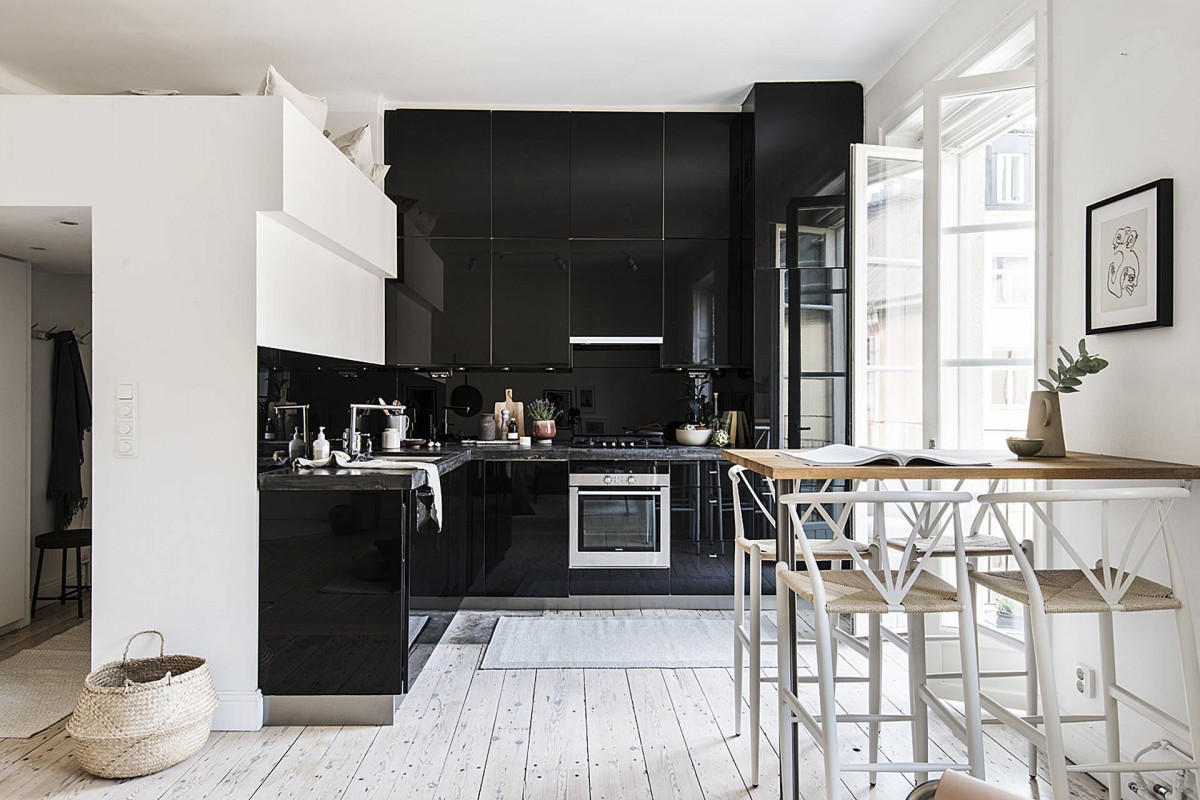 cocinas pequeñas cocinas nórdicas negras cocinas nórdicas cocinas modernas cocinas ikea negras cocinas ikea cocinas escandinavas cocina negra alto brillo acabado brillo cocinas 