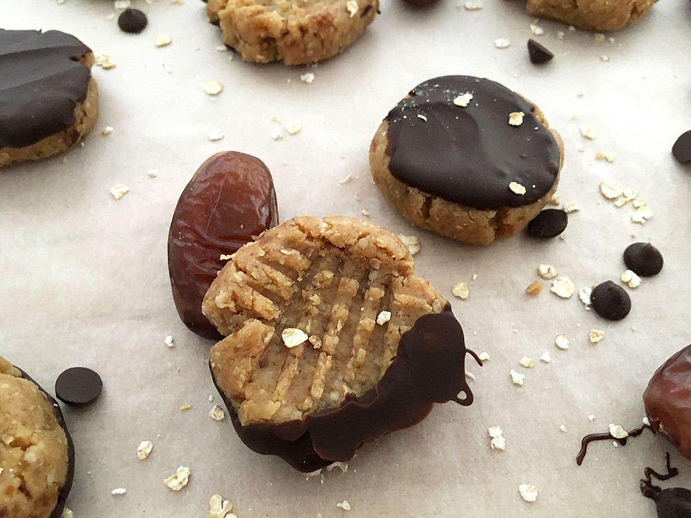 Peanut butter cookies galletas sin horno galletas rápidas galletas fáciles galletas de mantequilla de cacahuete galletas con dátiles galletas con chocolate 