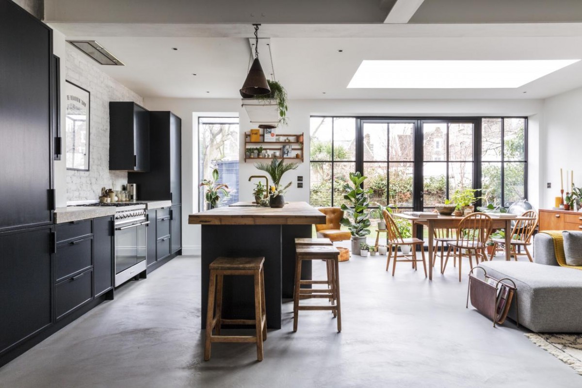 suelo de cemento distribución abierta diseño interiores antiguos cocina abierta casas antiguas casa inglesa casa de diseño 