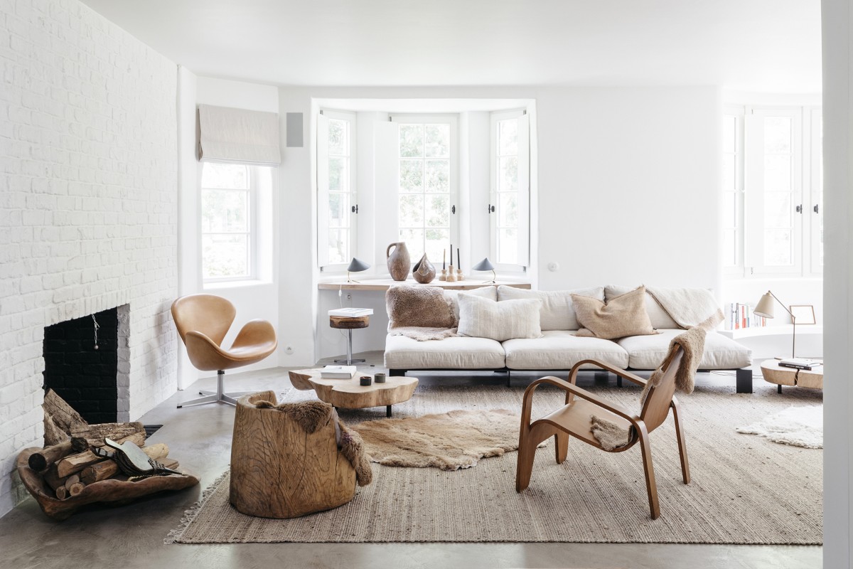 sillón swan decoración madera natural decoración escandinava decoración en neutros 