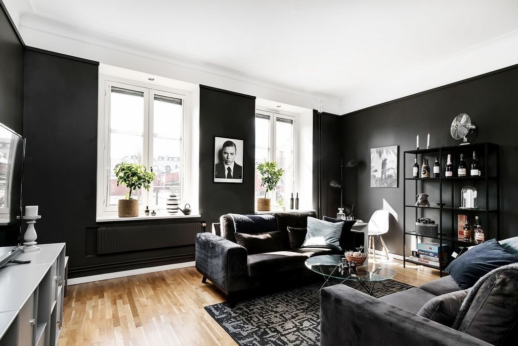 delikatissen salón paredes negras piso paredes negras pintar casa negra negro en decoración interiorismo negro habitación negra cocina negra 