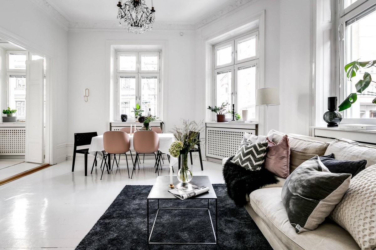 delikatissen solución cocina cerrada piso nórdico piso escandinavo la mejor orientación de una vivienda decoración iluminación natural 
