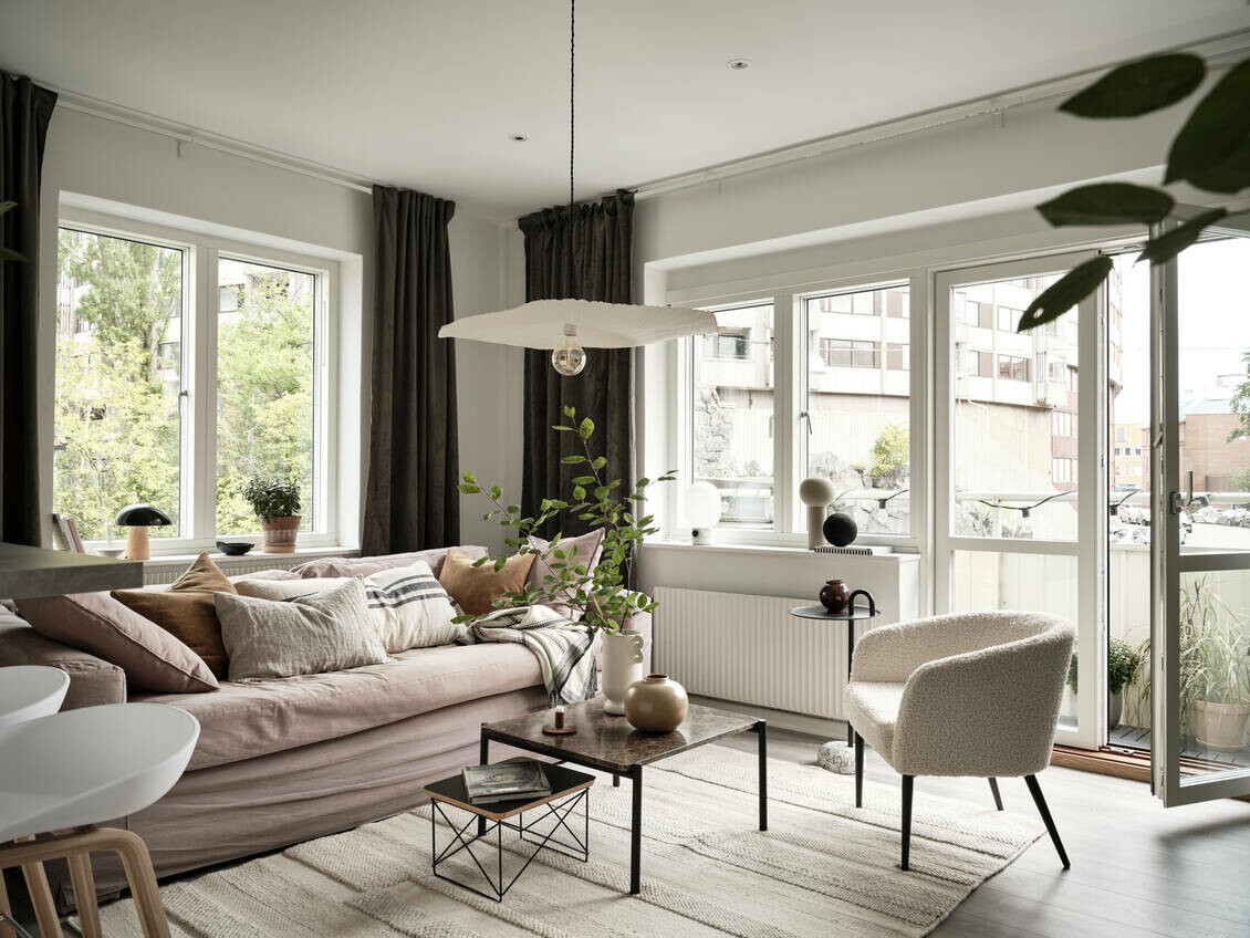 scandinavian cosy tiny apartment orientacion viviendas home sun orientation distribución semi abierta decoración pisos pequeños 