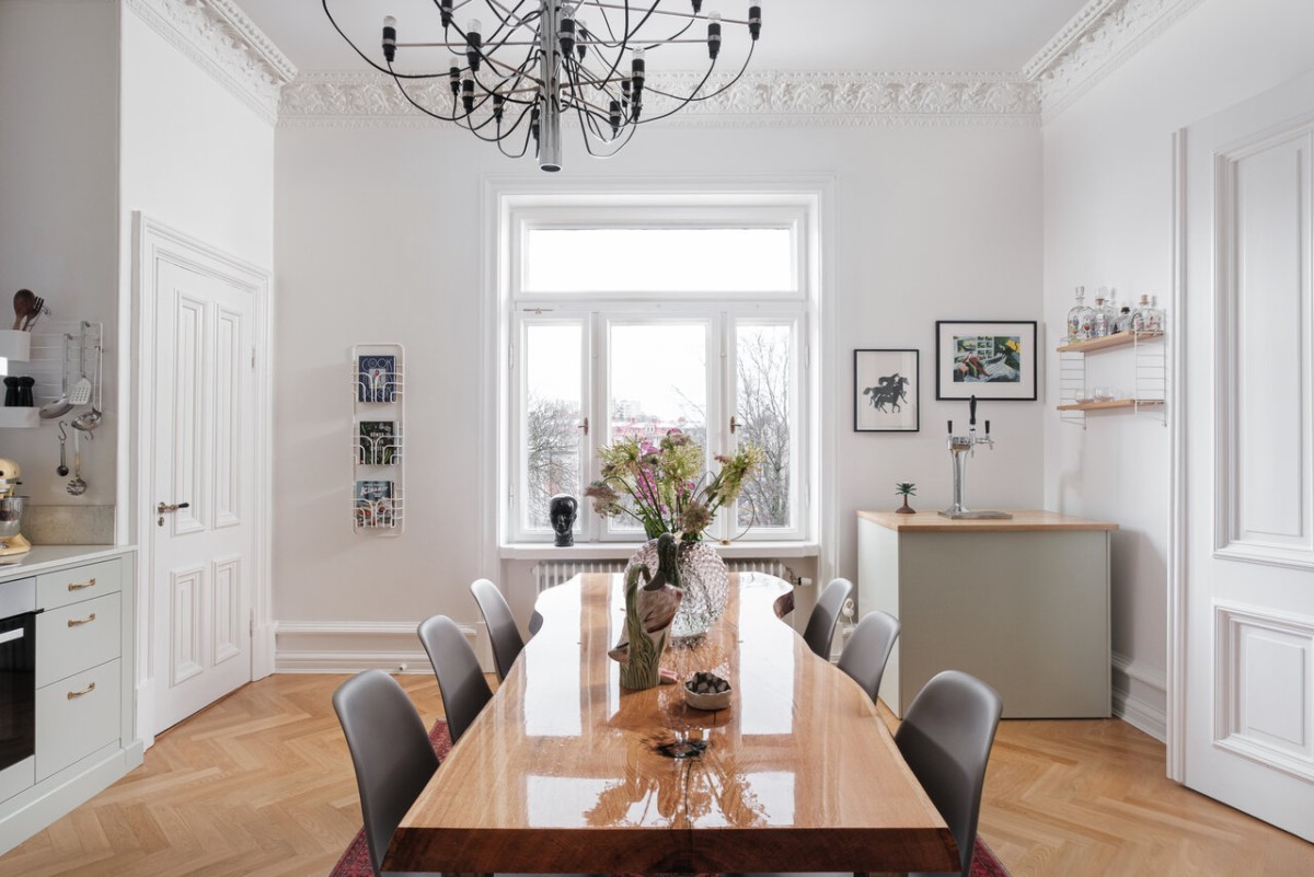 Nuevo! Mesa de salón de comedor plegable creativa de madera maciza,  almacenamiento de mate…