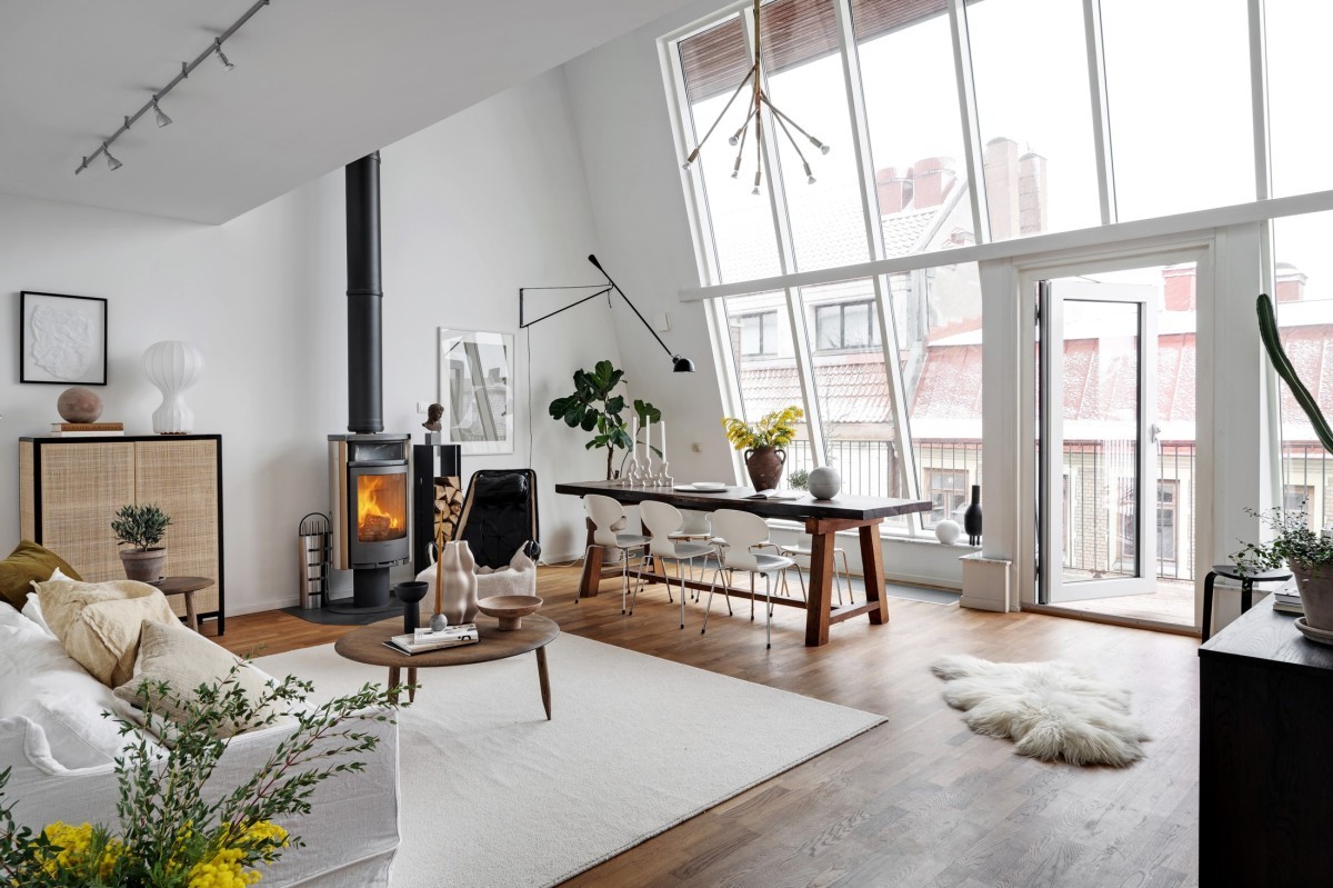 scandinavian penthouse scandinavian apartament scandi style open concept estilo nórdico estilo industrial loft duplex nórdico distribución abierta decoración nórdica decoración de interiores 