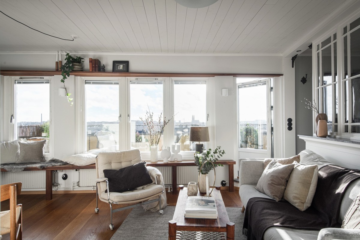 scandinavian penthouse open concept mini ático estilo nórdico estilo escandinavo decoración de interiores decoración ático diáfano cozy scandi ático nórdico 