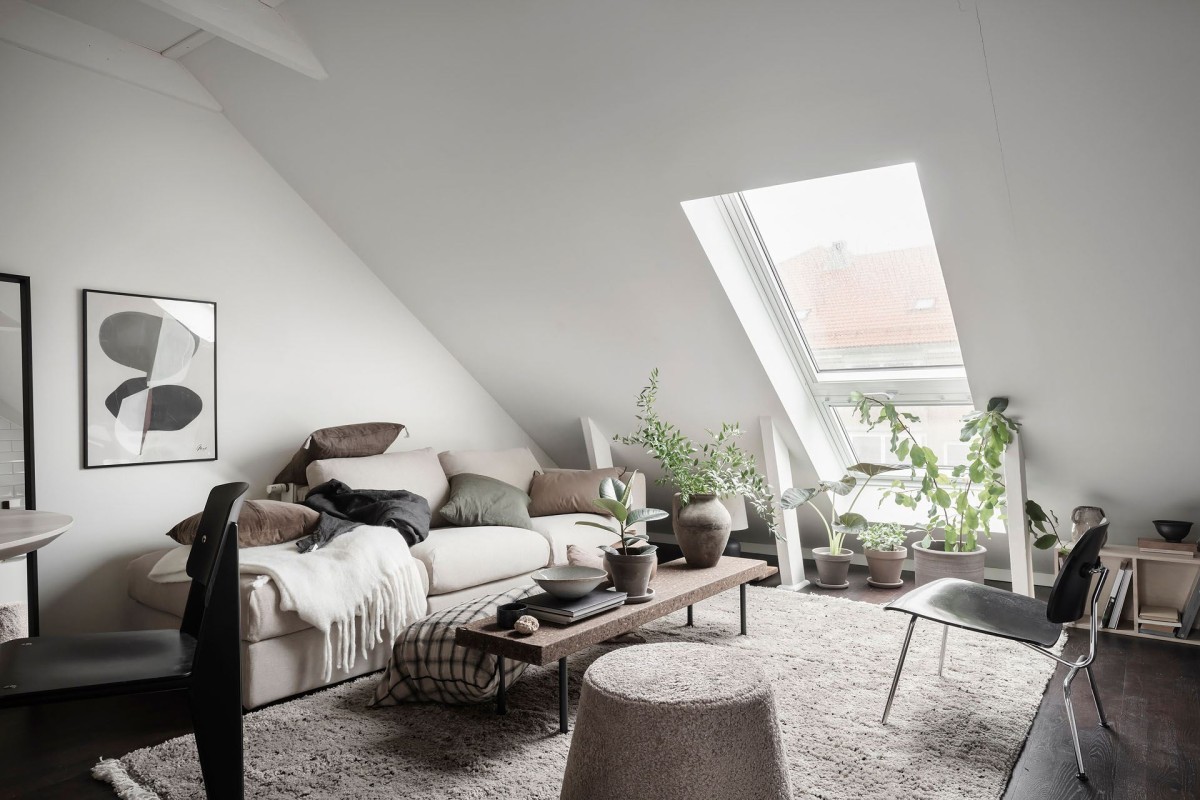 tiny scandinavian penthouse scandinavian style scandi cozy mini ático nórdico decoración pisos pequeños decoración nórdica 