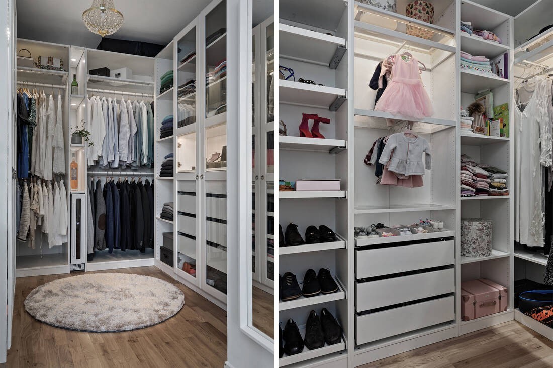 Un dormitorio convertido en walk-in-closet