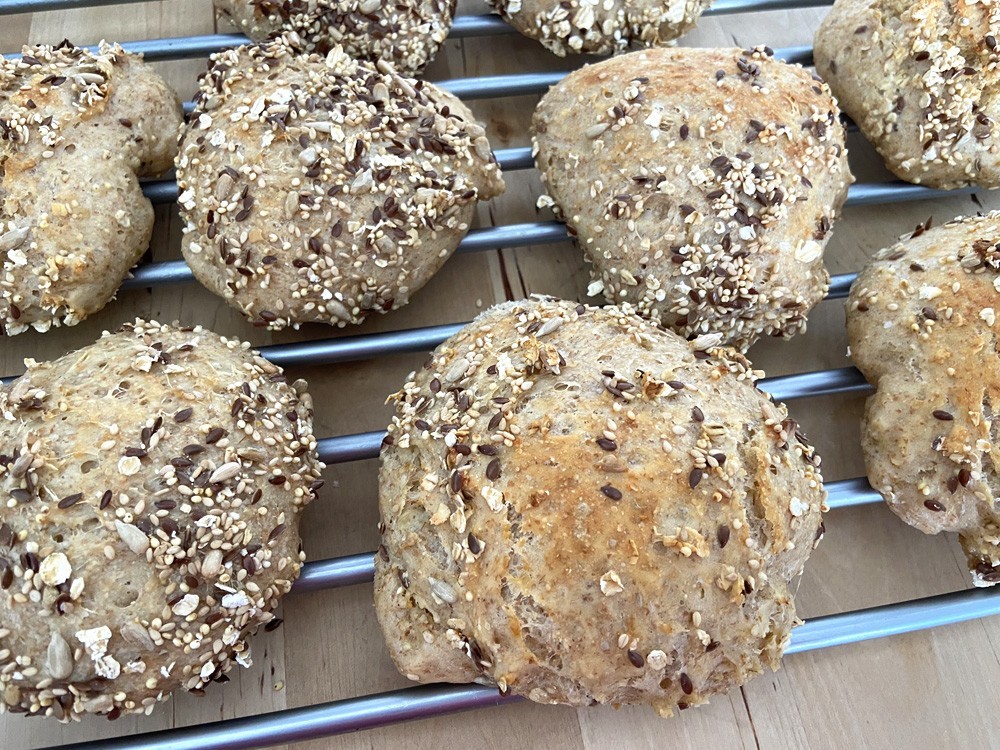seeds bread panecillos caseros pan sin amasado pan muy fácil pan con semillas pan con levadura fresca pan con avena pan casero no knead bread home made bread easy bread baking bread 