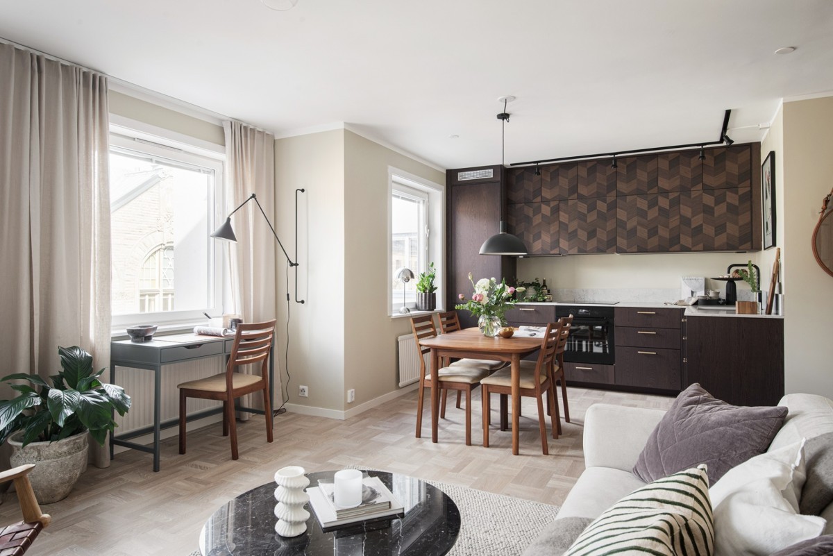 tiny apartment decor scandi cozy open plan decor open kitchen minipiso nórdico interiores minipisos estilo escandi escandinavian style decoración pisos pequeños decoracion minipisos 