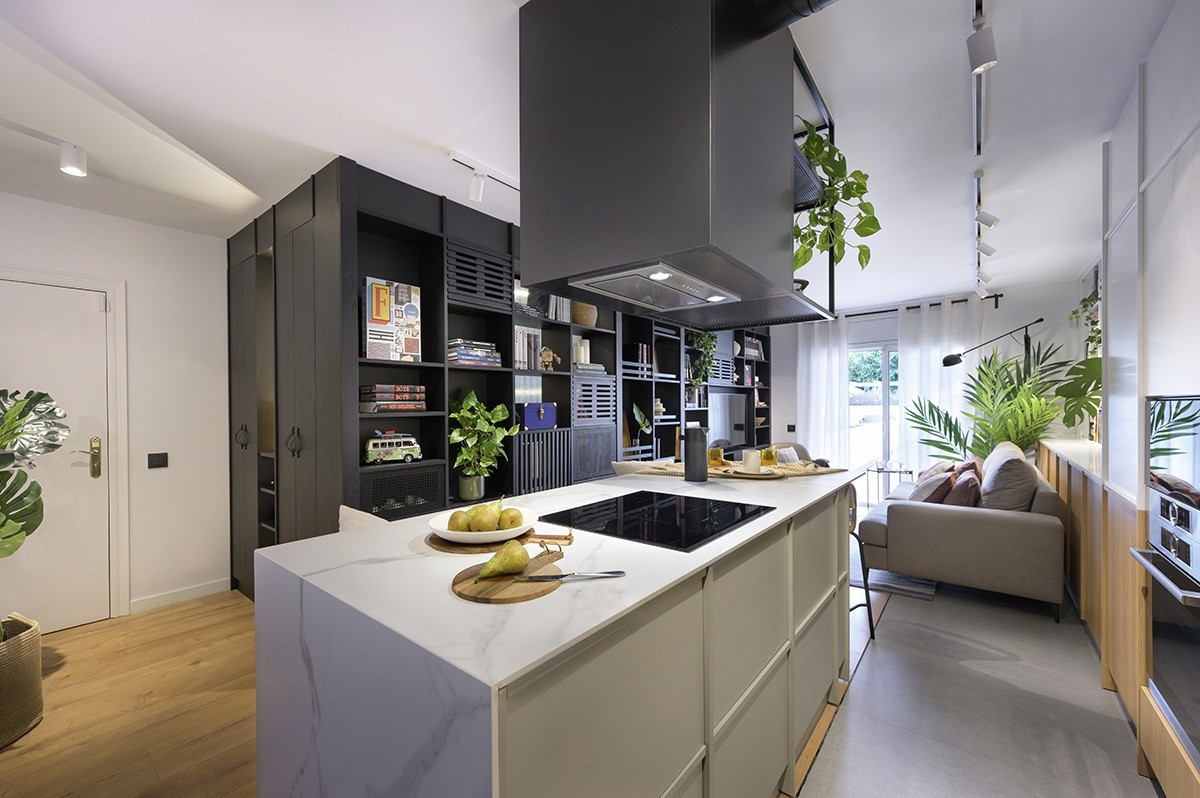 sci fi decor piso pequeño decoración open kitchen mueble multifuncion modern style modern apartment bcn estilo moderno decoración moderna decoración coleccionistas cocina abierta apartamento de diseño 