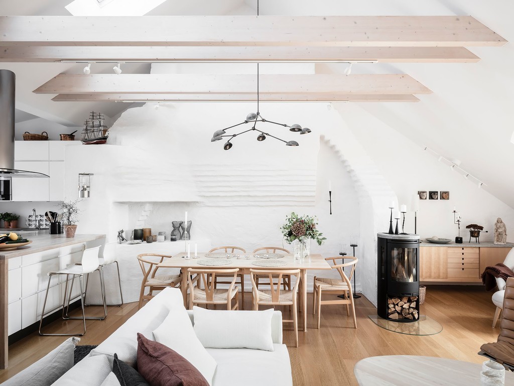 sillas ch24 scandinavian penthouse interiors scandi apartment estilo escandinavo diseño y decoracion aticos decoración de interiores 