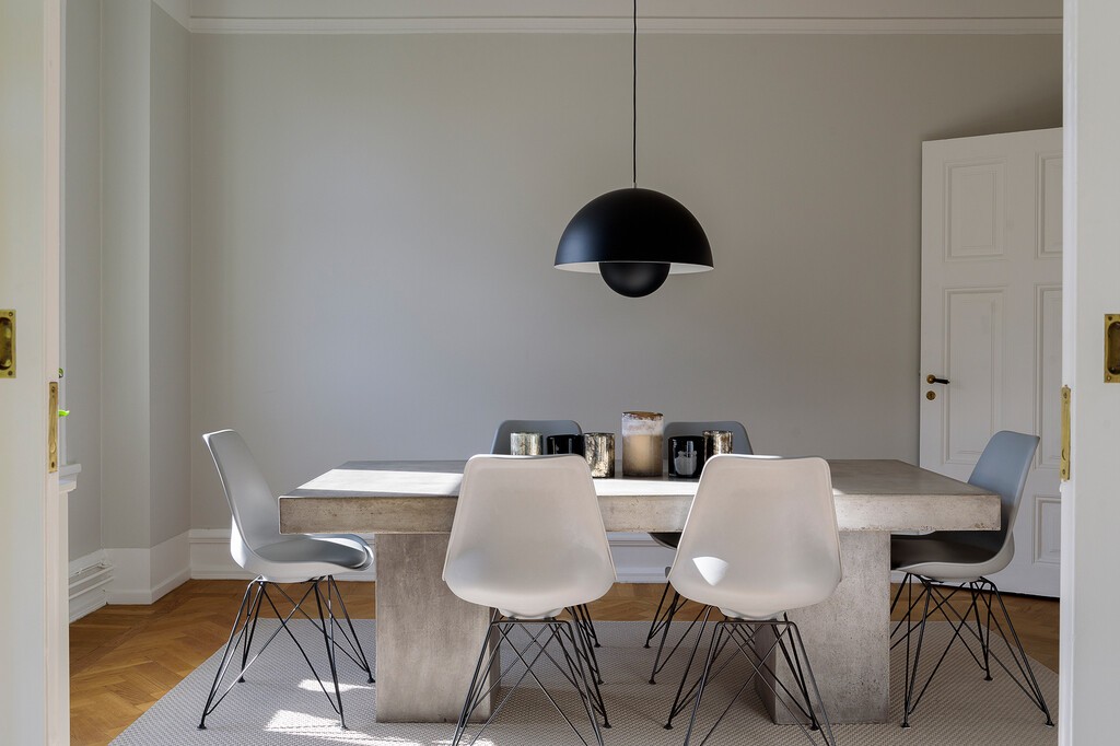 scandinavian interior scandi industrial Polished Concrete Table mesa cemento pulido interior interior nórdico estilo nórdico estilo escandinavo decoración interiores Concrete table concrete furniture Cement dining room table 