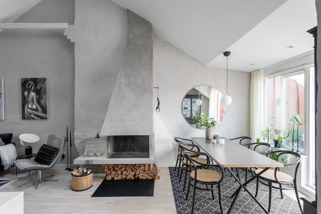 delikatissen scandinavian raw scandinavian interiors scandi industrial raw nordic polished Concrete wall minimalismo minimalism home design raw grey decor duplex sueco beton mure atico nórdico 