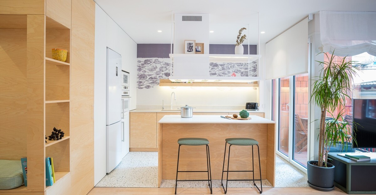 scandi minimal open kitchen minimalism minimal barcelona japandi style estilo nórdico estilo minimalista estilo japones estilo japandi diseño de interiores decoración interiores cocina funcional cocina abierta 