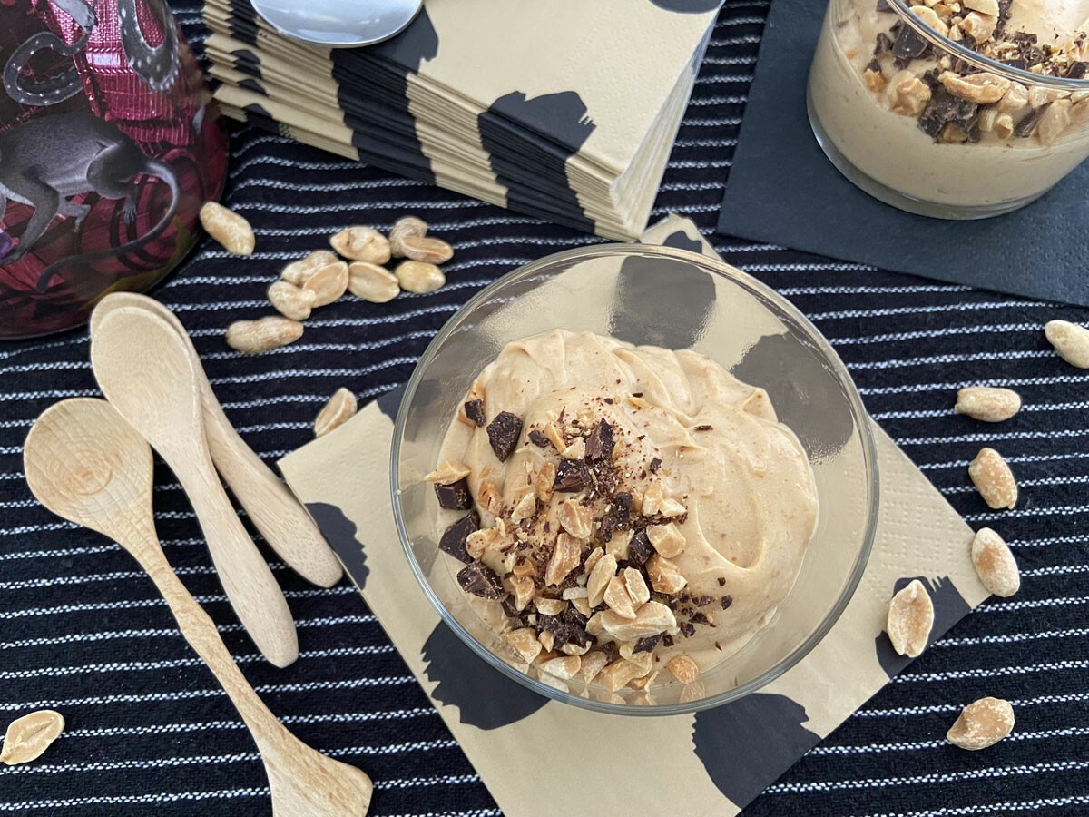 recetas delikatissen postres fáciles postres en frío postres delikatissen postres de vasito postres de ración Peanut Butter Mousse mousse de crema de cacahuetes mousse casera easy pudding easy dessert crema de cacahuetes casera 