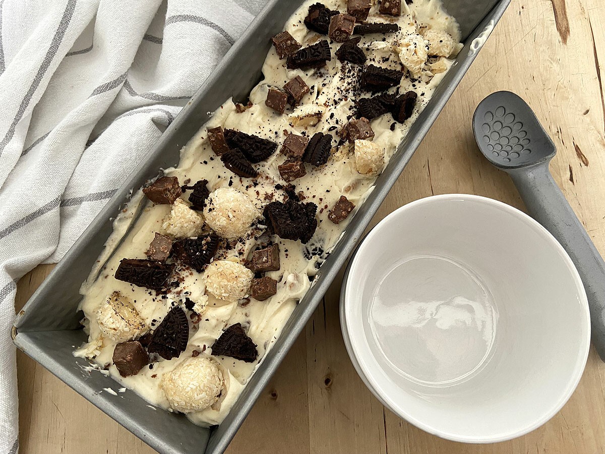 recetas delikatissen receta de aprovechamiento postres delikatissen no churn ice cream merienda helado sin heladera helado muy facil helado de vainilla helado casero easy home made ice cream cookies and chocolates 