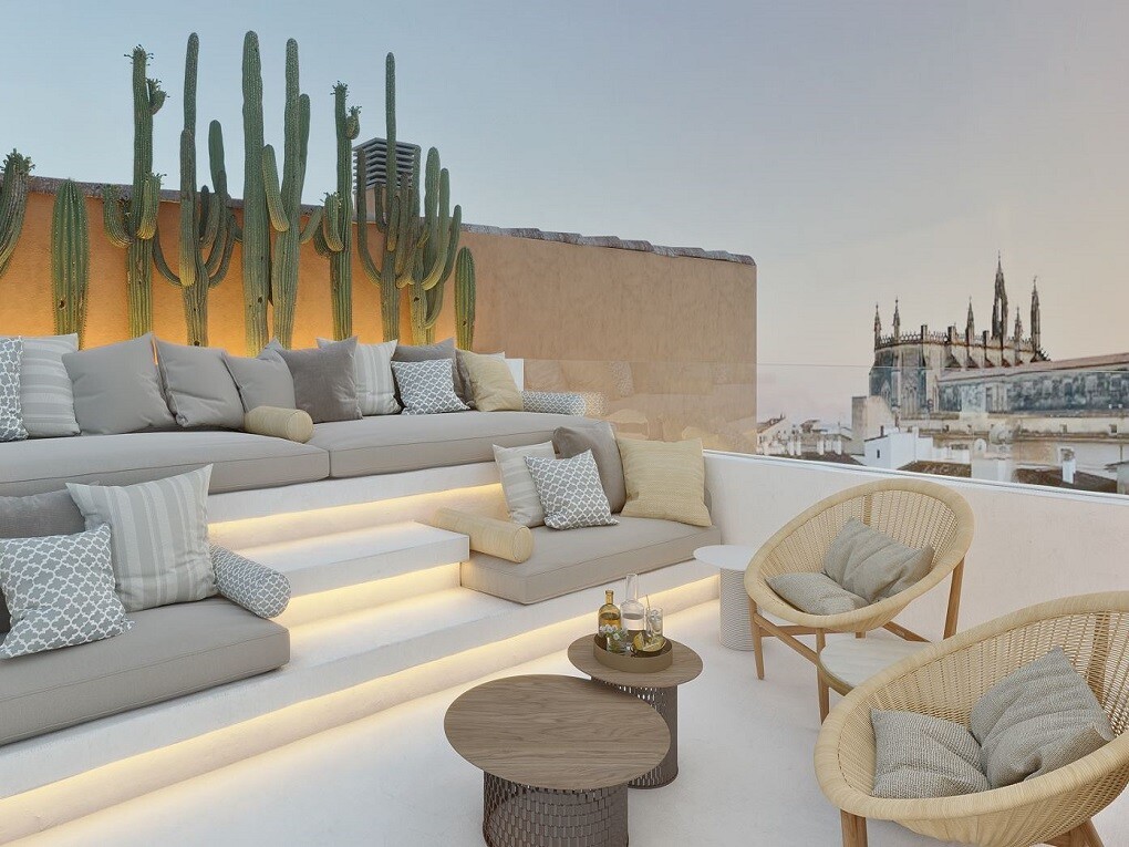 proyecto vivienda histórica mallorca lujo mallorca estilo mediterráneo cocina con isla cocina abierta casa histórica mallorca casa de lujo atico mediterraneo atico mallorca terrazas atico con vistas mallorca artesonado 