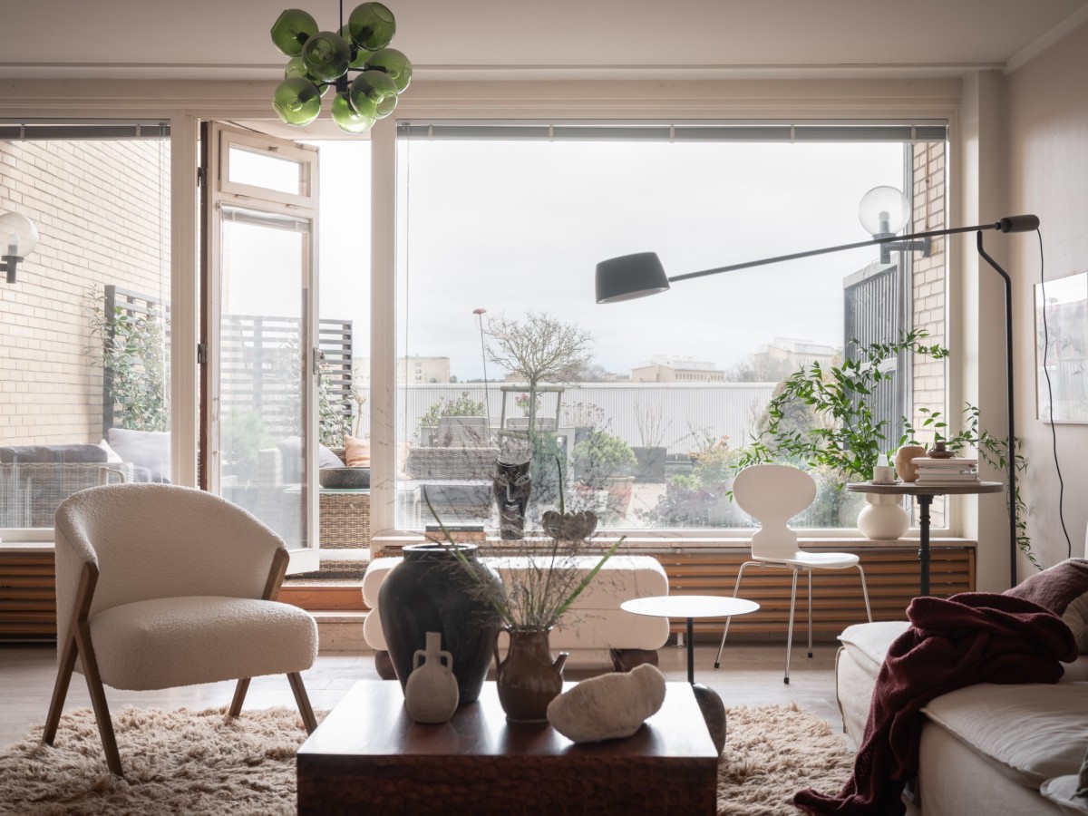 sillones Poul Kjærholm sillas eames sillas carl hansen pared de ladrillo visto muebles mid-century modern muebles arne jacobsen hogar nórdico estilo mid-century modern decoración mid-century modern 