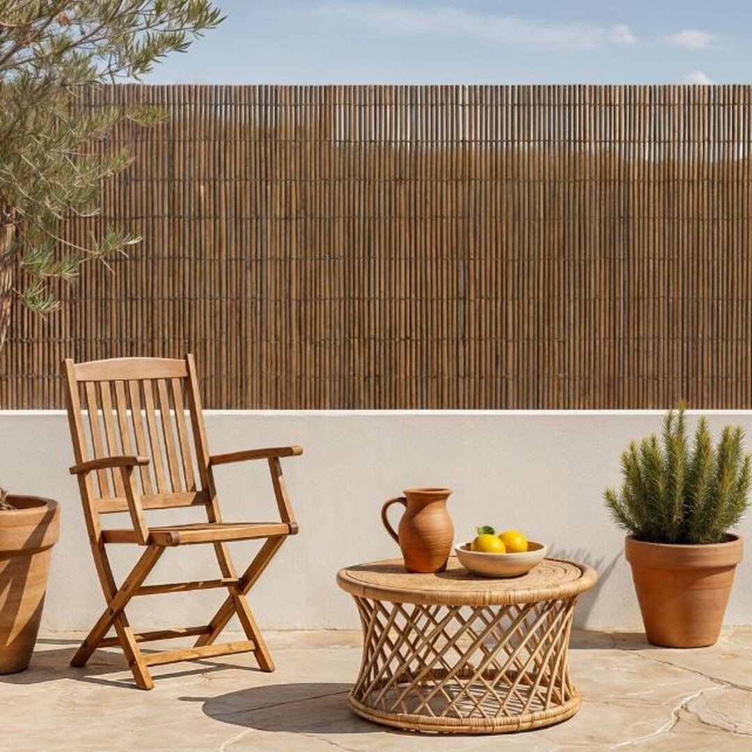 vallados terraza seto artificial privacidad balcón ocultación terraza mimbre ecológico marca española malla ocultación interiorismo exterior diseño de exteriores decoración exterior Deco & Lemon cerramientos terraza cañizo sintético cañizo pvc cañizo bambú pelado 